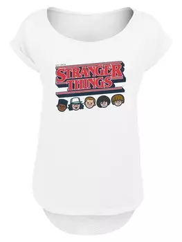 Рубашка F4NT4STIC Stranger Things Caricature Logo Netflix TV Series, белый