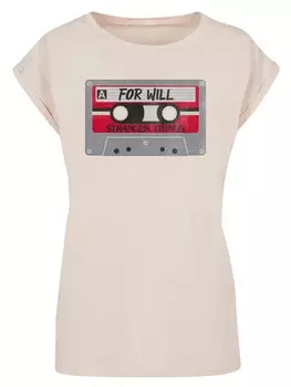Рубашка F4NT4STIC Stranger Things Cassette For Will Netflix TV Series, песочный
