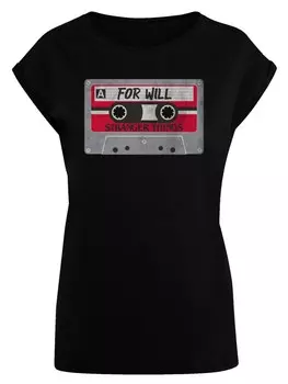 Рубашка F4NT4STIC Stranger Things Cassette For Will Netflix TV Series, черный