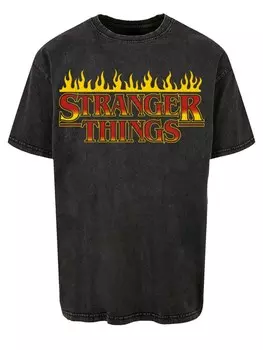 Рубашка F4NT4STIC Stranger Things Fire Logo Men Netflix TV Series, черный