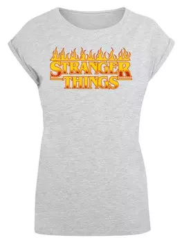 Рубашка F4NT4STIC Stranger Things Fire Women Netflix TV Series, пятнистый серый