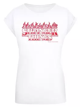 Рубашка F4NT4STIC Stranger Things Flames Netflix TV Series, белый