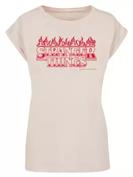 Рубашка F4NT4STIC Stranger Things Flames Netflix TV Series, песочный