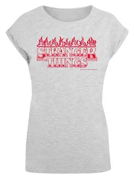 Рубашка F4NT4STIC Stranger Things Flames Netflix TV Series, пятнистый серый