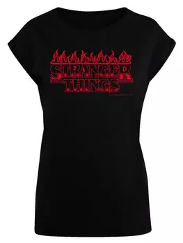Рубашка F4NT4STIC Stranger Things Flames Netflix TV Series, черный