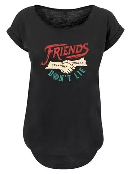 Рубашка F4NT4STIC Stranger Things Friends Dont Lie Netflix TV Series, черный