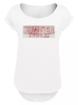 Рубашка F4NT4STIC Stranger Things Glow Logo Netflix TV Series, белый