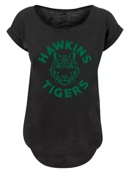 Рубашка F4NT4STIC Stranger Things Hawkins Tigers Netflix TV Series, черный