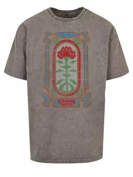 Рубашка F4NT4STIC Stranger Things Rose Window Netflix TV Series, цвет Grey/Greige