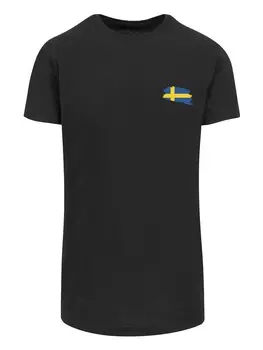 Рубашка F4NT4STIC Sweden Schweden Flagge, черный