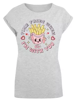 Рубашка F4NT4STIC Time Fries when I am with you Valentinstag, пятнистый серый