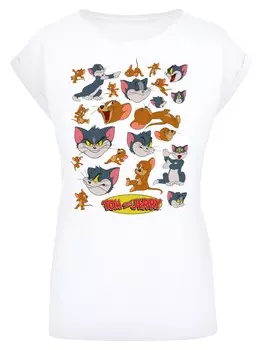 Рубашка F4NT4STIC Tom and Jerry Many Faces, белый