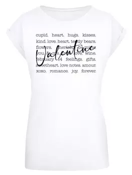 Рубашка F4NT4STIC Valentine Herz Hugs Kisses Love Flowers Joy, белый