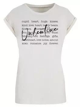 Рубашка F4NT4STIC Valentine Herz Hugs Kisses Love Flowers Joy, песочный