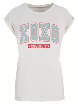 Рубашка F4NT4STIC Xoxo University Valentinstag, песочный