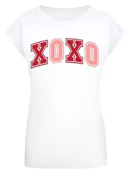 Рубашка F4NT4STIC Xoxo Varsity College Style Valentinstag, белый