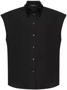 Рубашка Fabiana Filippi с отделкой бисером, черный