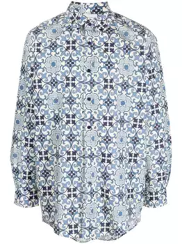 Рубашка Faence с геометричным принтом Drle De Monsieur, синий