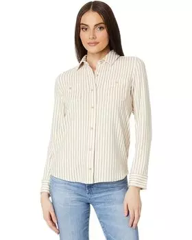 Рубашка Faherty Legend Sweater Shirt, цвет Tannin Stripe