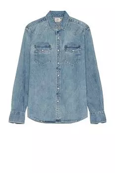 Рубашка Faherty The Western, цвет Faded Indigo