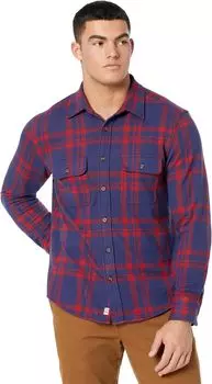 Рубашка Fair Harbor The Dunewood Flannel, цвет Deep Water Navy/Red Sail