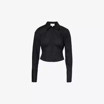 Рубашка Faith из эластичного хлопка со сборками на талии Viktoria & Woods, черный