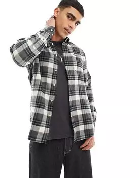Рубашка Fallbay приталенного кроя в клетку серого цвета Barbour
