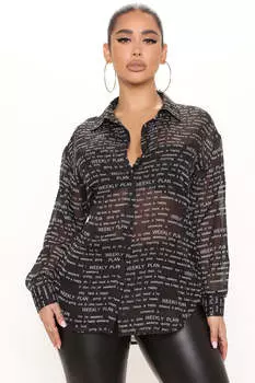 Рубашка Fashion Nova B17506, черный