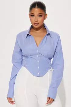 Рубашка Fashion Nova B19519A, синий