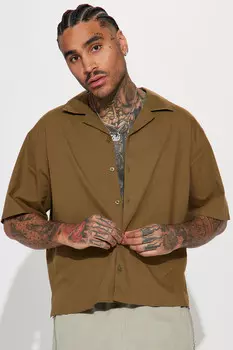 Рубашка Fashion Nova FNMN528, оливковый