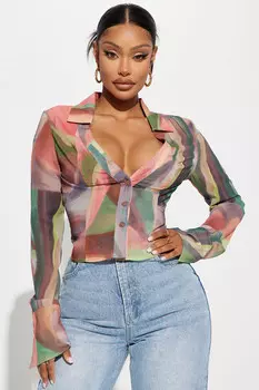 Рубашка Fashion Nova S5574TFN, разноцветный