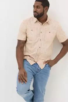 Рубашка Fatface Beckley с плиточным принтом Fat Face, розовый