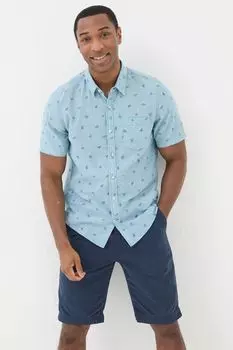 Рубашка Fatface с короткими рукавами и черепаховым принтом Fat Face, синий