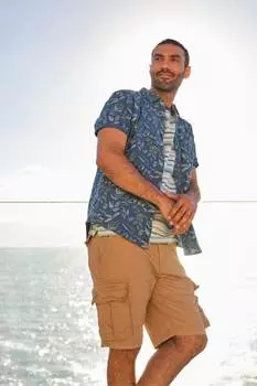 Рубашка Fatface с узором в виде листьев индиго Fat Face, синий