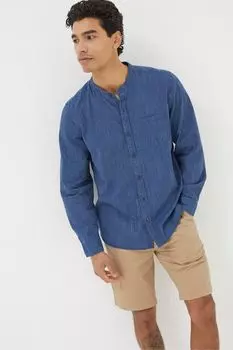 Рубашка Fatface с воротником стойкой и полосатым узором Fat Face, синий