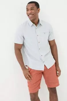 Рубашка Fatface в полоску с китовым принтом Fat Face, синий