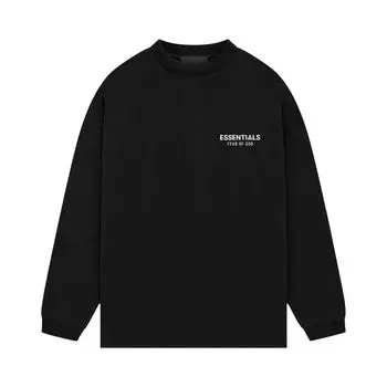 Рубашка Fear of God Essentials Jersey Long-Sleeve Shirt 'Black', черный