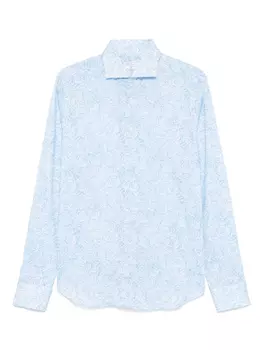 Рубашка Fedeli с цветочным принтом, синий