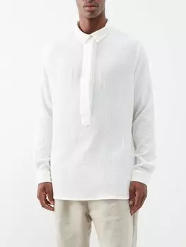 Рубашка fidera со складками из хлопкового муслина Albus Lumen, белый