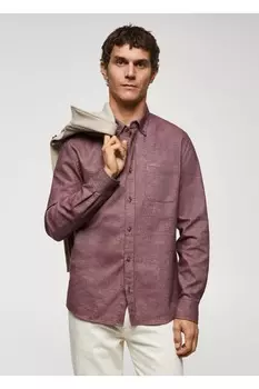 Рубашка Fil--fil из 100% хлопка Mango, бордовый