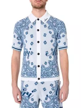 Рубашка Fine GG Bandana с пуговицами спереди Amiri, белый