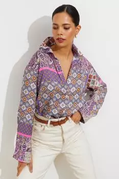 Рубашка - Фиолетовый - Классический крой Cool & Sexy, фиолетовый