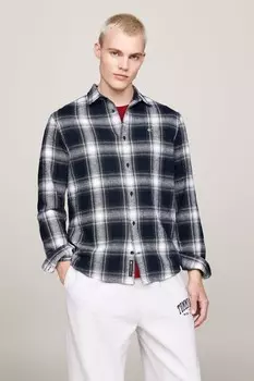 Рубашка фланелевая, классического кроя, в клетку Tommy Jeans, синий