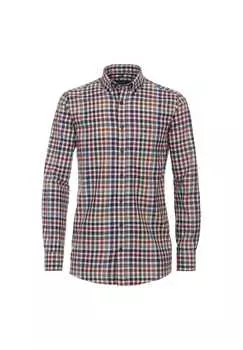 Рубашка фланелевая клетчатая комфортный крой Casamoda, красный