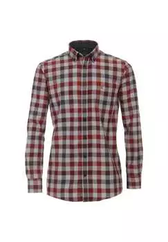 Рубашка фланелевая клетчатая комфортный крой Casamoda, красный