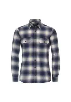 Рубашка фланелевая свободного покроя в клетку Casamoda, синий