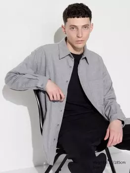 Рубашка фланелевая Uniqlo, цвет 03 серый