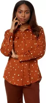 Рубашка Flap Pocket Button Front Woven Blouse Liverpool Los Angeles, цвет All Over Dot Maple Red