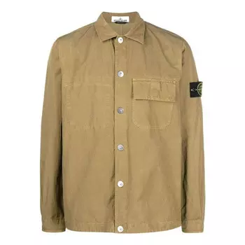 Рубашка flap pocket logo patch shirt 'brown' Stone Island, коричневый