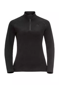 Рубашка флисовая «Риги», воротник стойка, утепленная, женская odlo, черный